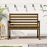 CINDERFUL Gartenbank Honigbraun 109x48x91,5 cm Massivholz Kiefer,Massive Holzbank für den Außenbereich – Robust und bequem auf Terrasse, Balkon und Veranda Terrassen Sitzmöbel, Gartenbänke