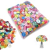 Bunte Knöpfe zum Basteln 1000 Stk Kunststoff Knöpfe Kinder Bunt Harz Bastel Bastelknöpfe Kinderknöpfe Knöpfen zum Nähen DIY-9mm-13mm