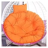 BWCKMTSC Outdoor Garten Terrasse Rattan Schaukelstuhl Kissen mit Kissen hängen Ei Rattan Stuhl Hängematte Pad für den Innen- und Außenbereich Korbmöbel Dekoration