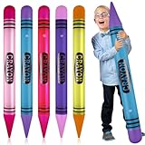 YYHCC 5 Farben, 5 Stück, 110 cm hoch,Aufblasbare Buntstifte,Wachsmalkreide, Neonfarben, zum Aufblasen geeignet