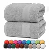 NatureMark 2er Pack DUSCHTÜCHER Premium Qualität 70x140cm DUSCHTUCH Dusch-Handtuch Doppelpack Farbe: Silber grau