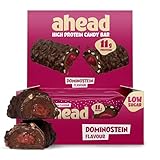 ahead Protein Riegel | Dominostein | 14x 45g Extra softer Protein Riegel mit cremigem Kern | Low Carb Eiweißriegel ohne Zuckerzusatz & ohne Palmöl