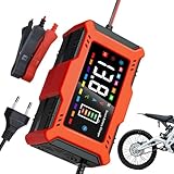 Visiblurry Ladegerät für Autobatterie,Autobatterieladegerät | 12-V-Autobatterieladegerät,LCD-Display, Batterieladegerät für Auto, Motorrad, Batterieerhaltung