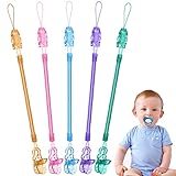 Vicloon Schnullerband Baby,5 Stück Unisex-Schnullerketten for Baby,Baby Schnullerkette Clip Geschenk zum Baby-Mehrfarbig