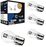 LIGHTWORLD24 4 Stück BA20d S2 35/35W 12V Motorrad Halogenscheinwerfer Superhelle Fernlicht Abblendlicht Roller Moped Motoroller Scooter Bilux Lampe Glühbirnen