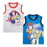 Disney Toy Story Woody & Buzz Lightyear Jungen-Tanktop für Kleinkinder und kleine Kinder, Blau/Grau, 2er-Pack, Blau, 5