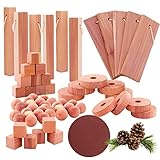 Yizhet 51 Stücke Zedernholz Mottenschutz für Kleiderschrank, Cedar Wood Naturprodukt Mottenfalle Kleidermotten Ideal für Kleiderbügel Schubladen