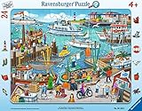 Ravensburger Kinderpuzzle - 06152 Ein Tag am Hafen - Rahmenpuzzle für Kinder ab 4 Jahren, mit 24 Teilen, Teal/Turquoise Green