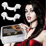 2 Paar Vampirzähne, Einziehbare Vampirzähne Weiches Silikon Wiederverwendbar Realistische Halloween Vampirzähne für Kinder Erwachsene, Vampir Zähne für Cosplay Party Performance Requisiten (A)