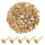 MoonSing Mini Brads, Musterklammern Metall, Papierverschlüsse Splinte Rundkopfklammern für Schule Büro Scrapbooking Papier Briefklammern Basteln Handwerk DIY Kunsthandwerk, Gold (200 Stücke)