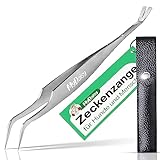 MYDAISY 2 In 1 Zeckenzange Metall mit Etui, Zeckenzange Edelstahl für Mensch, Hund, Katze, Pferd - Zeckenzange Mensch - Zeckenzange für Hunde - Zeckenzange Katze - Zeckenpinzette