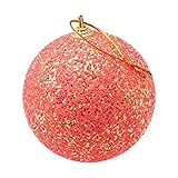 cfpqv Xmas Glitter Strass Ornament 8CM Dekoration Christbaumkugeln Dekoration Aufhänger Hängeschaukel Indoor Aufhängung (Orange, One Size)