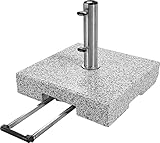 Doppler SL-AZ Trolley Granitsockel 72kg mit Rollen I Schirmständer für Sonnenschirme mit max. 350cm Schirmdurchmesser & 3,2-6,0cm Rohrdurchmesser I Sonnenschirmständer mit Auszieh-Griff