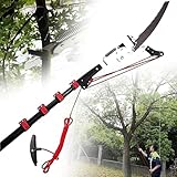 Astsäge Teleskop mit Astschere,Seilzug Gartensäge Baumsäge,SK5 Sägeblatt,Höhe 3.6m-7.2m Sägeblatt 29 cm,für Astungsarbeiten und Baumpflege(5.4M (18FT))