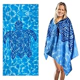 Lociban Strandtuch 180 x 90 cm, Strandhandtuch Groß, Badetuch Strandlaken Handtuch, Mikrofaser Handtuch Hautverträglich, Stranddecke sandfrei Strandtücher für Strand Schwimmen