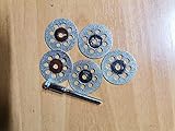 AHSKY 5 stücke/10 stücke Mini Diamant Sägeblatt Schneidrad Disc Set for Dremel Rotary Tool Zubehör Kreissägeblätter Schleifscheiben Scheibe Mit Dorn (Color : with Holes 5 PCS, Size : 30 mm)