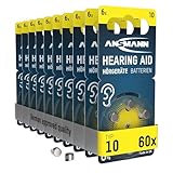 ANSMANN Hörgerätebatterien Typ 10 gelb P10 PR70 ZL4, 60 Stück, Vorratspack, Batterien für Hörgeräte & Hörhilfen, leicht greifbar