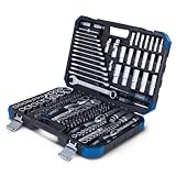 Scheppach TB250 Aluminium Werkzeugkoffer gefüllt 218-tlg Werkzeug Set | Werkstattkoffer bestückt mit Schraubenschlüssel, Hammer, Zange, Schraubenzieher, Werkzeugkiste für Werkstatt und Haushalt