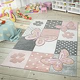 TT Home Kinderteppich Teppich Kinderzimmer Mädchen Kinder 3D Prinzessin Sterne Krone, Farbe:Bunt, Größe:140x200 cm