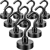 Neosmuk Schwarze Magnethaken, 20kg Hochleistungs-Erdmagnete mit Haken, extra starker Cruise-Haken zum Aufhängen(schwarz, 10er-Pack)