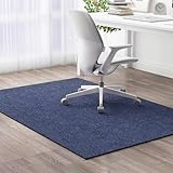 Generisch Schreibtischstuhlmatte für Hartböden, rutschfeste Bürostuhl Unterlage Teppich, Bodenschutzmatte Bürostuhl-Bodenmatte, Gaming Computerstuhl Teppich für Heimbüro, Laminat,Blau,60x 90cm