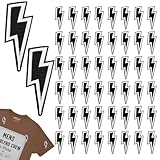 50 Stück Kleidungs Aufnäher zum Aufbügeln Bügelbild Selbst Gestalten Blitz Iron Patches Jeans Bügelbilder für Textilien Dekorative Aufbügelbilder für DIY Kleidung Hose Hut Rucksack