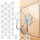 Menz Haken selbstklebend, 30 Stück Transparent Klebehaken extra stark (10 kg), Wasserdicht und wetterfest Wandhaken selbstklebend, Mehrzweck Klebe Haken für Küche, Bad, Deko