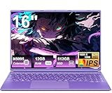 2025 Gaming Laptop 16 Zoll Win11 12+512GB SSD Unterstützung 2TB(HDD-2TB) 1920x1200 Notebook 4-Core Celeron N5095 (bis 2.9GHz) Laptop mit Nummerntastatur WiFi Mini HDMI Deutscher Tastaturschutz-Lila