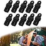 10 Stück Planenklammern, robuster Verschluss, wiederverwendbare Planenklemmen für die Sicherung von Outdoor-Camping, Markisen, Autoabdeckungen, Schwimmbadabdeckungen