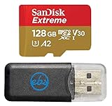 SanDisk MicroSDXC-Extreme-Speicherkarte, 128 GB, kompatibel mit Insta360 Ace Pro 2, Ace und Ace Pro-Action-Kamera (SDSQXAA-128G-GN6MN) C10 V30, Bündel mit 1 Everything But Stromboli