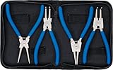 BGS 447 | Sprengringzangen-Satz | 4-tlg. | 175 mm | Seegering-Zangen | gebogen | gerade | rutschhemmend | inkl. Tasche