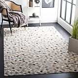 SAFAVIEH Studio Leather Collection STL217A Moderner Mid-Century Teppich, 1,8 x 2,9 m, elfenbeinfarben/grau