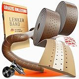 Kellago Lenkerband Rennrad Leder [ MIT VERBESSERTE DÄMPFUNG ] inkl. E-Book & 4x Klebestreifen - Rennrad Lenkerband schwarz/braun/weiß mit Lederoptik - Fahrrad Lenkerband