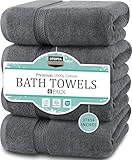 Utopia Towels - 4er-Pack Badetücher Set Premium 100% ringgesponnene Baumwolle 69 x 137 cm Handtücher, sehr saugfähig, weiches Gefühl Duschtücher (Grau)