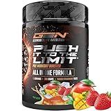 Push it to the Limit - Pre Workout mit L-Arginin + Citrullin + L-Tyrosin + L-Theanin + L-Carnitin + AAKG + Taurin + Rhodiola-Rosenwurz + Koffein - Hochdosiert - 360g - Mango Strawberry Taste