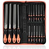 Feilen Set 19tlg, Hochwertige T12 Gesenkgeschmiedete Stahllegierung, Feilensatz Metall inkl Flachstumpfeile, Halbrundraspel, Flachstumpffeile, Halbrundfeile, Rundfeile, Dreikantfeile und Vierkantfeile