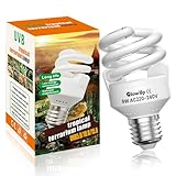 GlowUp UVB Lampe 5.0 9W E27 AC 220-240V Terrarium Lampe mit UVA und 360 Grad Strahlungswinkel für Reptilien, Aquarium, Glasbehälter, Schildkröte, Eidechse (1Pcs)