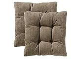 Traumnacht Stuhlkissen Cozy 2er Set, Bequeme Sitzkissen für Gartenstuhl, Küche oder Esszimmer, Indoor u. Outdoor, 40 x 40 x 6 cm, Hellbraun