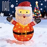 Mini LED Weihnachtsmann 80cm Weihnachtsdeko,Beleuchtete Weihnachtsdekorationen Zusammenfaltbar mit 45 LED-Lichter,Decorations für Innen und Außen Gartendekoration Yard Holiday Décor (Weihnachtsmann)