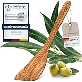 GOLDENBERG® Premium Pfannenwender Olive - feinstes italienisches Olivenholz - Made IN Germany - 100% Klimaneutral - Bratenwender Holz - Pfannenwender Holz - Holz Kochbesteck