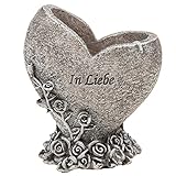 SIDCO Grabvase Herz Grabdeko Vase Herzvase Liebe Pflanzschale Schale Grabschale Rosen