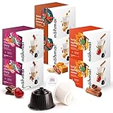 Nöhmal - 96 (3x32) Kompatible Dolce Gusto Kapseln für alle gängigen Dolce Gusto Maschinen - Probierset - Apfel & Zimt, Schokolade & Kirsche, Nuss & Karamell