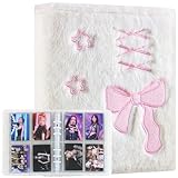 Ddayup Kpop Photocard Binder Fliege Stern Card Binder Kpop Binder a6 Photocard Holder Kpop Plüsch-Fotokartenhalter Kpop Fotoalbum Halter mit 10 Blätter 4 Fächer Fotosichthüllen für Album Notizbuch