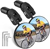 Flintronic 2 Stück 360° Fahrradspiegel, Universal Sicherer Rückspiegel für 17.4mm-22mm, Robust, Einschraubspiegel, Fahrradlenker Spiegel für Fahrrad,Mountainbike, Rennräder