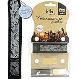 kda Mückenschutzarmbänder für Erwachsene Dark Edition - Sicherer Mückenschutz - Karo & Blätter Design - Nylon (Blätter)