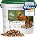 wildtier liebe Eichhörnchenfutter 1kg für Eichhörnchen & Streifenhörnchen I Ganzjahres-Futter Eichhörnchen I Eichhörnchen, Streifenhörnchen Futter