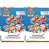 RUF x PAW Patrol Muffin Backmischung mit Erdbeer-Geschmack, für 12 Paw Patrol Muffins, inkl.16 Oblaten-Auflegern und PAWsome Muffin-Förmchen, 1 x 394g (Packung mit 2)