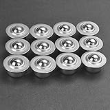 CODIRATO 12 Stücke Kohlenstoffstahl Kugelrollen Universal Metall Kugellager Kugel Transfer Kugellager Schwerlast Kugelrollenlager 15mm Kugelrollen mit Stahlkugel Rollenlager für Gepäck Schiebe