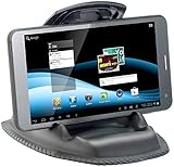 Lescars Gerätehalterung: Universal-Mobilgeräte-Halterung für Armaturenbrett, bis 13,5 cm Breite (Navi Halterung Armaturenbrett, Handyhalter Armaturenbrett, Navihalter Tomtom)