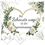 Hochzeitsherz zum Ausschneiden, 200x180cm Hochzeitslaken Herz zum Ausschneiden Hochzeit mit 2 Scheren und Seil Bettlaken Hochzeit Ausschneiden Perfekt für Hochzeitsdekorationen Love Banner Kit